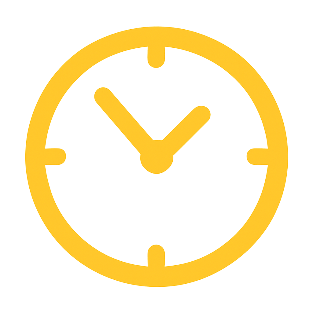 Gelbes Icon von einer Uhr
